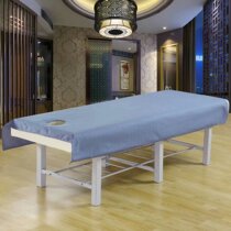 Upscale beauty massage bed anti-oil and waterproof sheet with hole thickened striped pane mill wool white washed cotton single