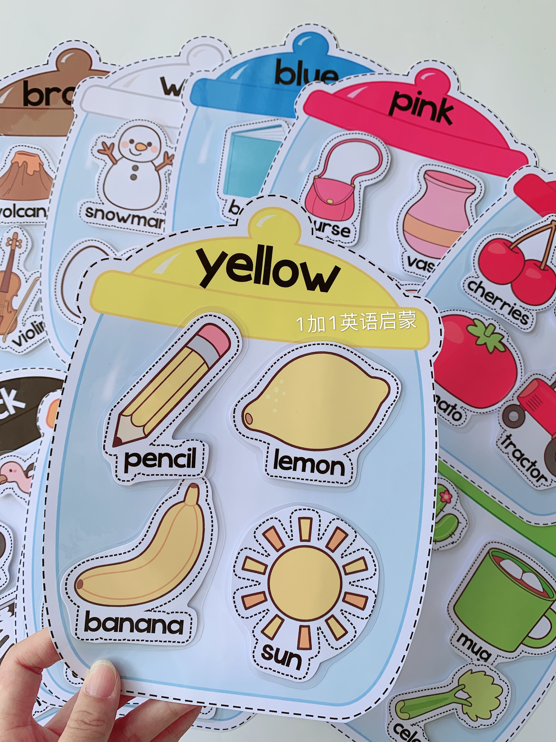 Candy Color Classification English Enlightenment Color Quiet Book Interactive Book DIY Adhesive Book Color Cognition Puzzle Book