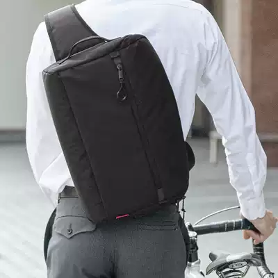 Crossbody computer bag men 14 inch Japanese sanwa one-shoulder portable dual-purpose notebook business Fashion riding backpack