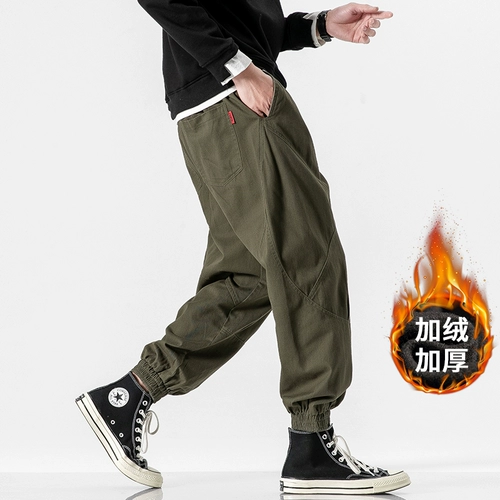 Зимние утепленные трендовые брендовые штаны, оверсайз, большой размер