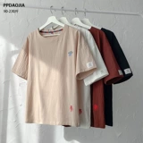 Tide, летняя футболка с коротким рукавом, трендовая парная одежда для влюбленных, с вышивкой, оверсайз