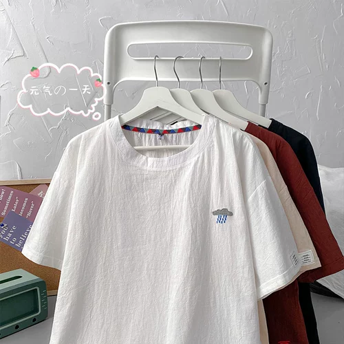 Tide, летняя футболка с коротким рукавом, трендовая парная одежда для влюбленных, с вышивкой, оверсайз