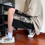 Ретро летние шорты, штаны, китайский стиль, с вышивкой, оверсайз