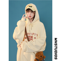 Autumn and winter Christmas Eve lovers wear and clothing loose big code plus suede thickened hat-shirt trends 100 hitch cap jacket man