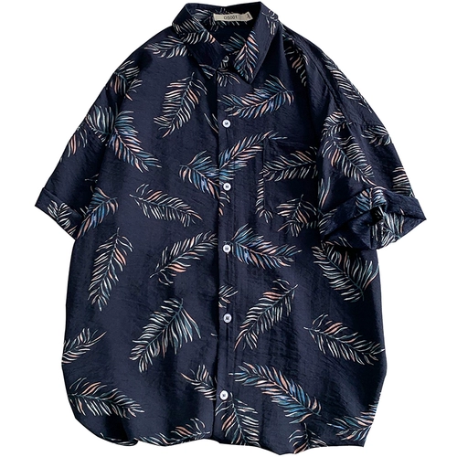 Японская рубашка, трендовая мужская ретро пляжная куртка, оверсайз