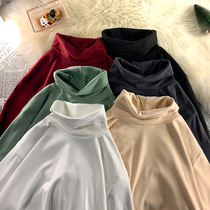 Winter boomer Decede high collar sweatshirt male ins loose large code plus suede thickened warm lovers hitch undershirt