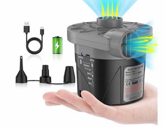 Fast USB lithium battery electric inflatable pump electric pump outdoor inflatable boat bed pool inflatable pumping tool