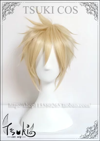 Финал Фантазии FF7 FINAL FANTASY VII Claude Cloud светло-золотистый цвет парик