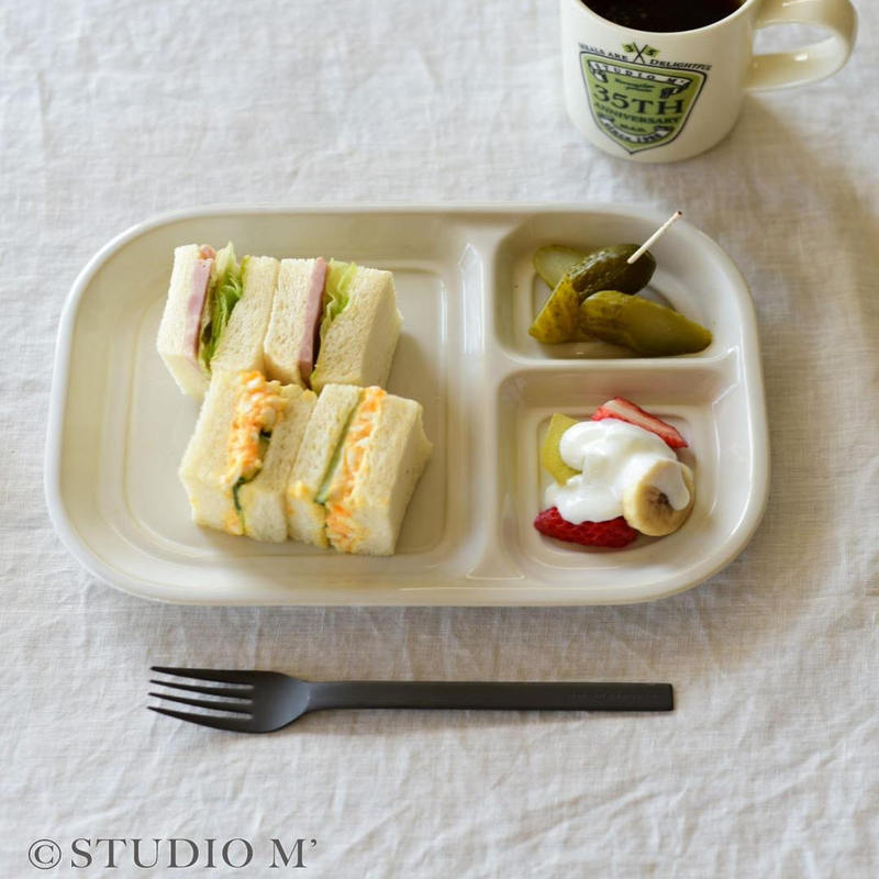 Forest Canteen Japanese-Made Studio m' Fosset Ceramic Divided Plate Serving Plate Supplementary Food Plate Forest Canteen Japanese-Made Studio m' Fosset Ceramic Divided Plate Serving Plate Supplementary Food Plate