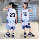 Детская летняя одежда без рукавов, быстросохнущая одежда, спортивный жилет, футбольная форма для мальчиков, подходит для подростков, в западном стиле