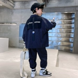 Осенняя летняя одежда, осенний классический костюм для отдыха для мальчиков, коллекция 2023, в западном стиле, популярно в интернете, подходит для подростков