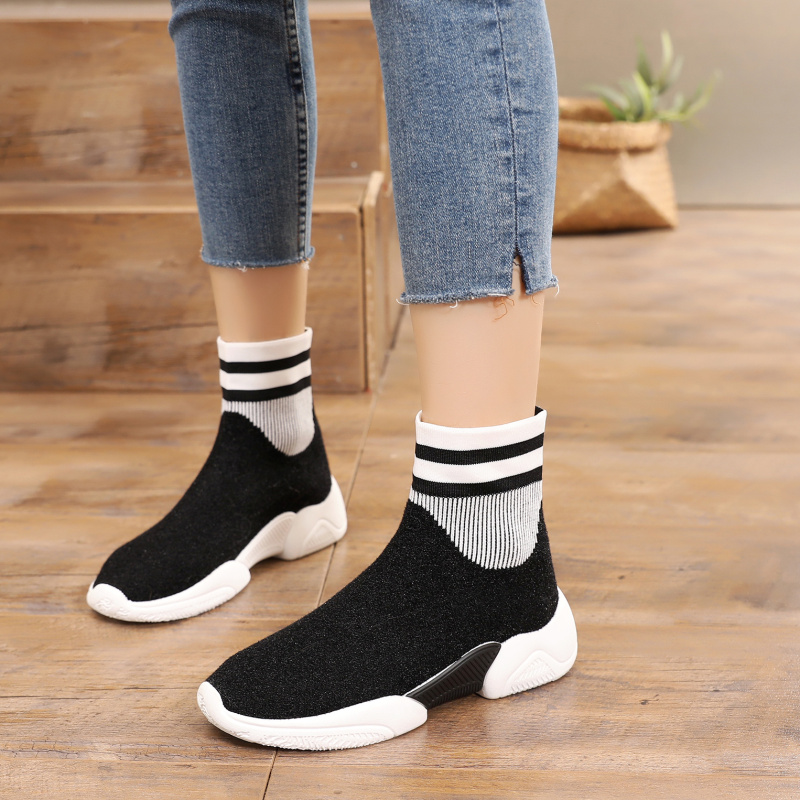 Giày cao gót nữ đế xuồng siêu cao, giày đế xuồng cao cấp 2018 thu đông mới cộng với nhung nữ phiên bản Hàn Quốc giày the thao nữ hàng hiệu
