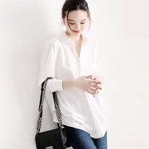 GOLUERJI Day Department Brief Lean Cotton Lining Loose White Shirt Long-sleeve Blouse Blouse 100 hitch Summer New