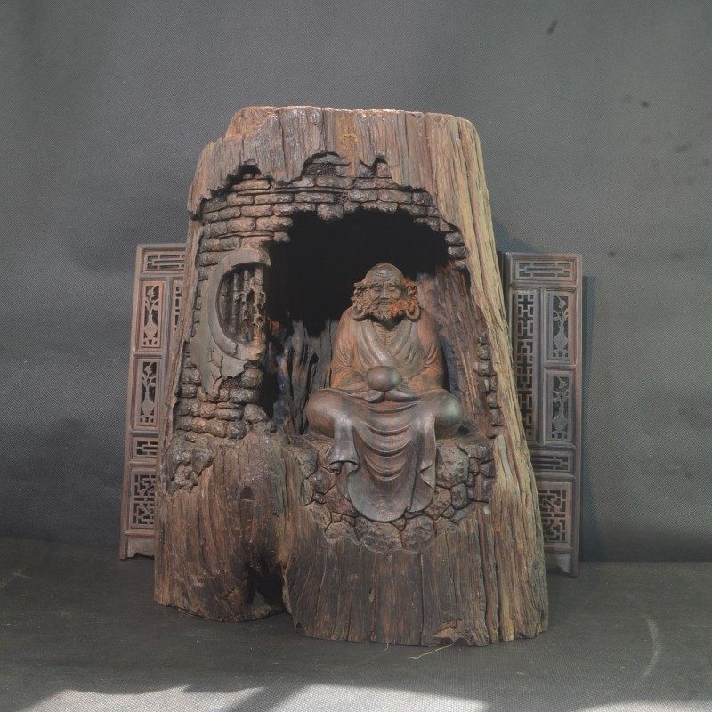 Grand Red Acid Branches in Laos Damaro Wood Carving Weathering Old Material Living Room Pendulum with red wood deadwood Zen Artisanal Engraving