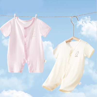 宝趣龙婴儿夏季连体衣短袖薄款