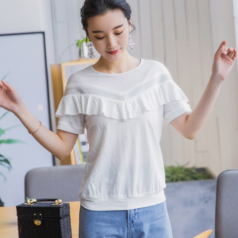 t恤短袖2018新款夏装衣服女装宽松遮肚子显瘦