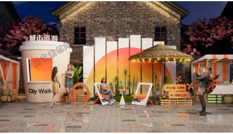 图片[20]-现代网红城市拍照打卡点美陈SU模型市集打卡美陈卡路牌网红标语墙-cg男孩