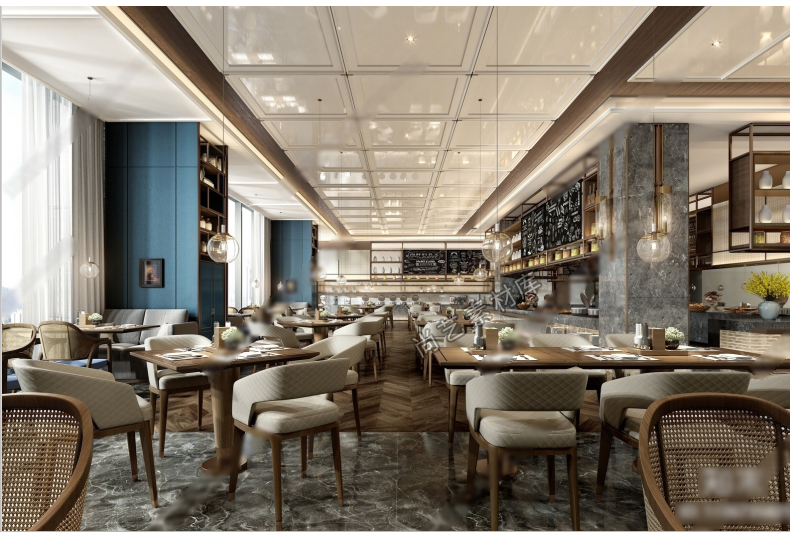 图片[18]-草图大师现代自助餐厅SU模型酒店自助西餐厅员工食堂自助餐台SU模-cg男孩