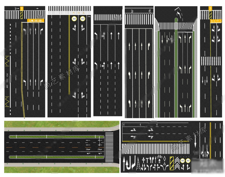 图片[13]-现代道路景观公路马路SU模型现代街道市政道路十字路口SU草图大师-cg男孩