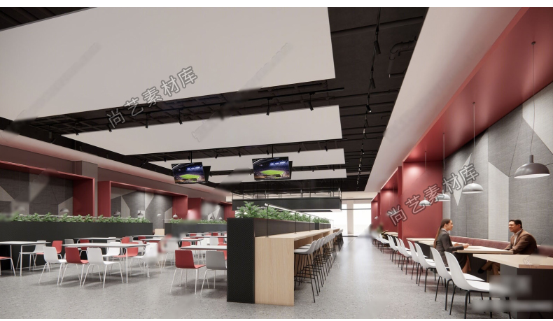 图片[9]-草图大师现代自助餐厅SU模型酒店自助西餐厅员工食堂自助餐台SU模-cg男孩