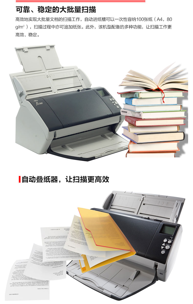 Máy quét Fujitsu (fijitsu) fi-7460 Máy in tự động hai mặt tốc độ cao 60 trang 60 trang / 120 khuôn mặt - Máy quét