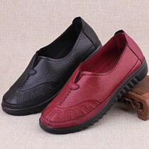 Old Beijing cloth shoes Womens Flat shoes soft bottom light mother shoes a pedal comfortable and breathable middle-aged milk shoes women
