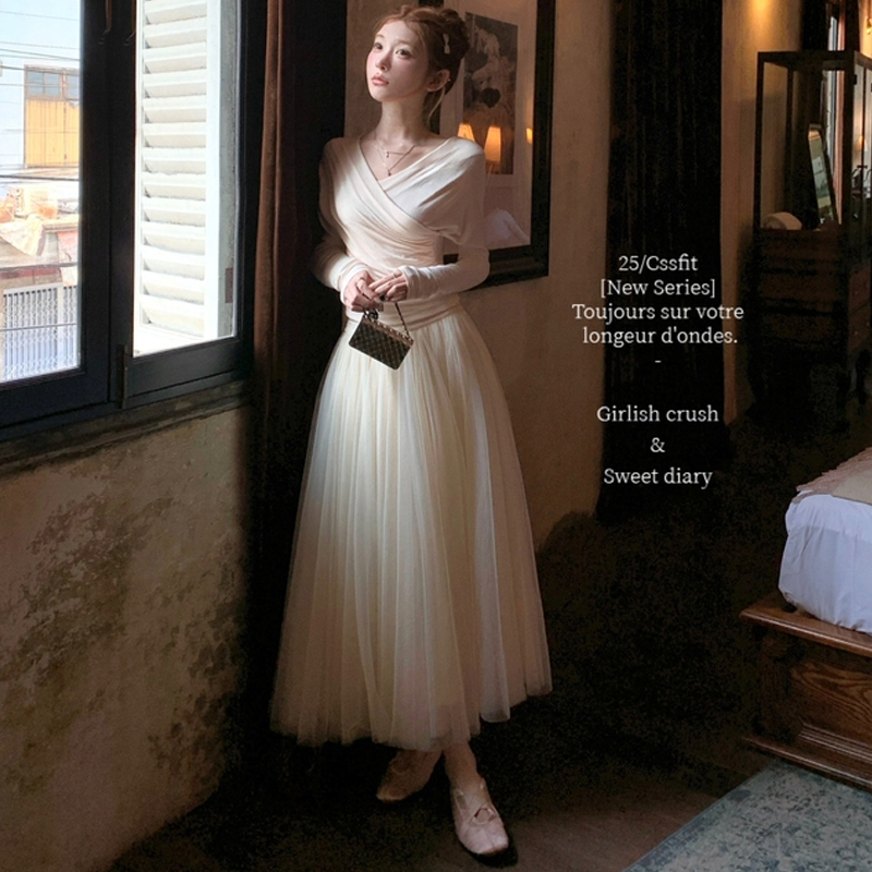 Anya Yi's Gauze Skirt, Mesh Half Skirt, 2026 Autumn New Style, High-Waisted, Slimming, Large Flared Gauze Skirt, Popular and Super Hot Long Skirt