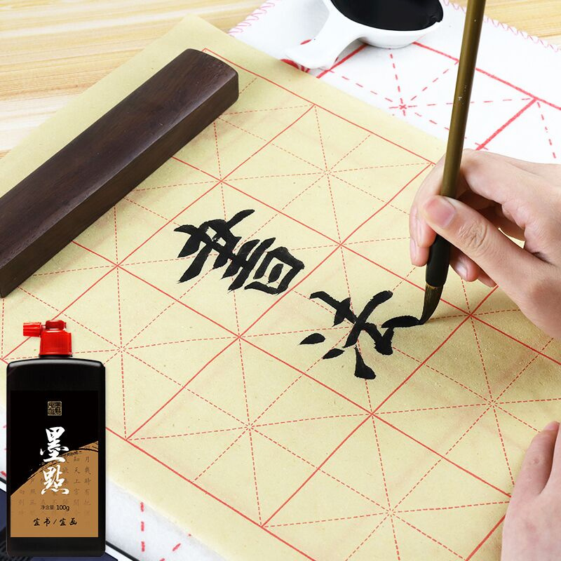 毛笔套装初学小学生初学者练毛笔字墨汁学生用毛毡笔搁墨碟墨水笔墨纸砚入门临摹墨点毛笔字帖文房四宝套装