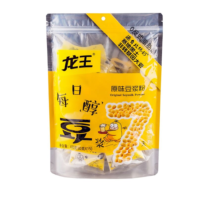 龙王豆浆粉商用速溶冲饮原味甜味家用黄豆打豆浆早餐30g*15小包装