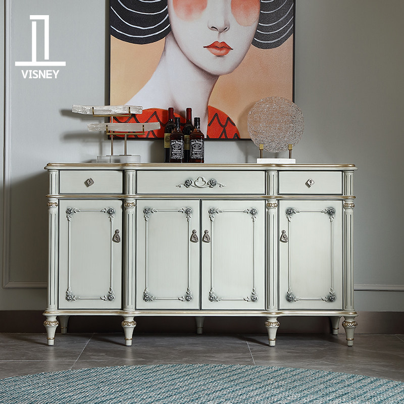 Necropolis Agnes French style light lavish solid wood dining side cabinet Wine Cabinet Locker living room leaning against wall Entrance Doors E3-Taobao