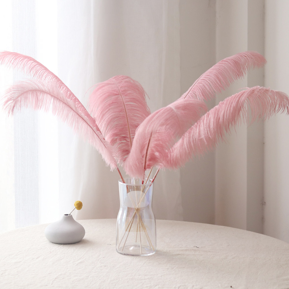 WULI HOME Ostrich wool decorated feather fantasy vase bouquet wedding celebration photo prop shop display