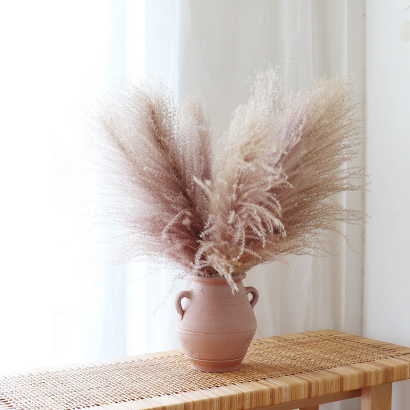 WULIHOME flesh pink double-eared clay vase with rabbit tail grass matching outdoor wedding table decoration decoration