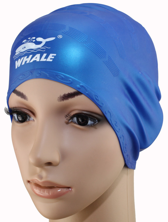 Whale swimming cap male female long hair to prevent water from entering the ear waterproof silicone ear protection large swimming cap