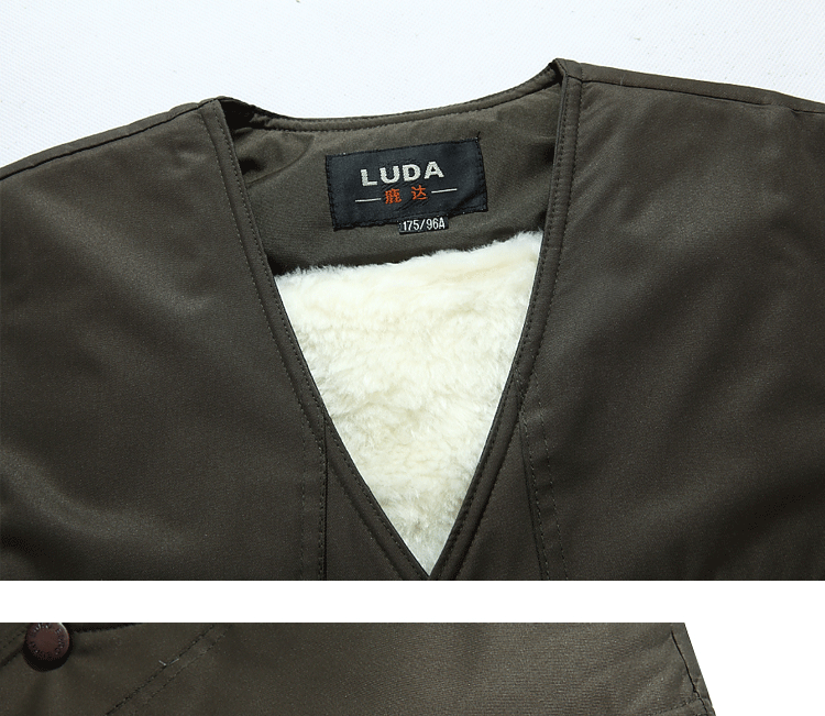 Mùa thu và mùa đông nam trung niên vest nam cộng với nhung dày cỡ lớn nhiều túi cotton vest vest cũ vai cha áo khoác mùa đông nam hàn quốc