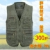 Vest nam mùa hè mỏng phần mùa xuân và mùa thu mẫu nhiều túi cộng với phân bón để tăng giải trí cho người trung niên ngoài trời vest vest béo vai
