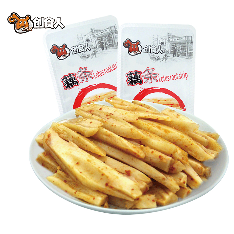 创食人脆藕条500g酸辣莲藕麻辣卤味香辣小零食小吃湖北特产食品
