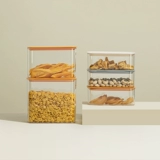 Плоховая бак прозрачная пластиковая кухонная пища, орехи, кофейные бобы, бак для домашнего зерна Расточка для хранения зерна