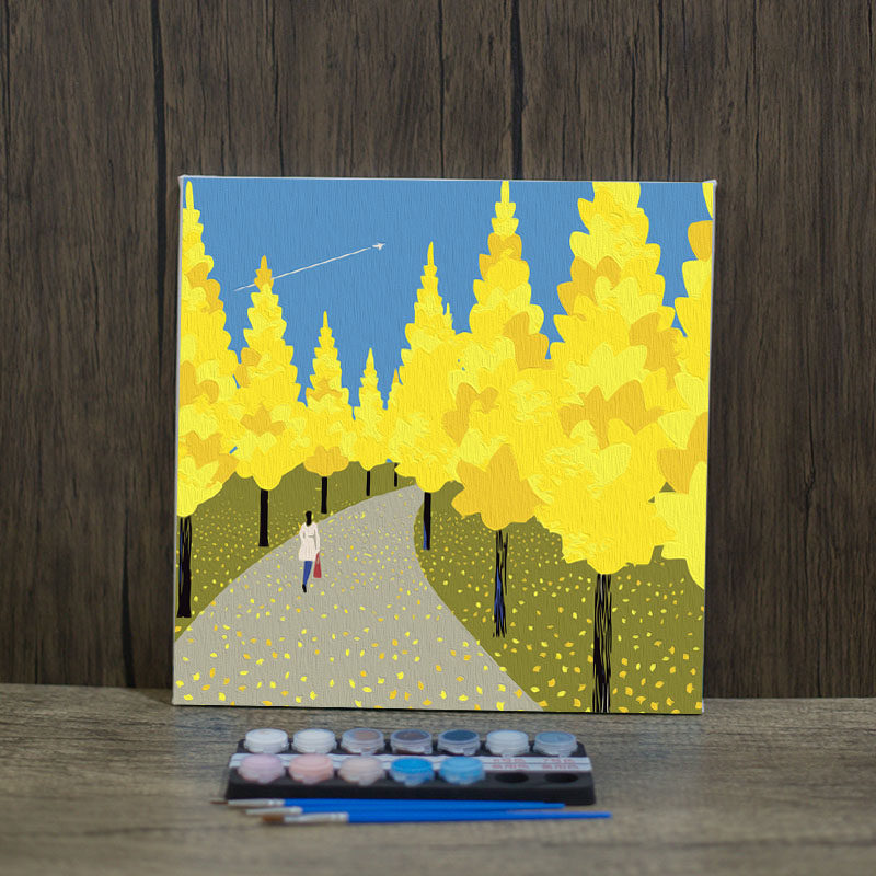 Handcrafted Digital Oil Painting Diy Fill Healing Painted color paint Painted Hand-painted color Painting small size scenery