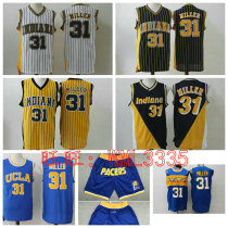 Pacers 31 Reggie Miller Jersey Vest Mesh Embroidered Basketball Jersey 7 Brogdon Pocket Edition Shorts