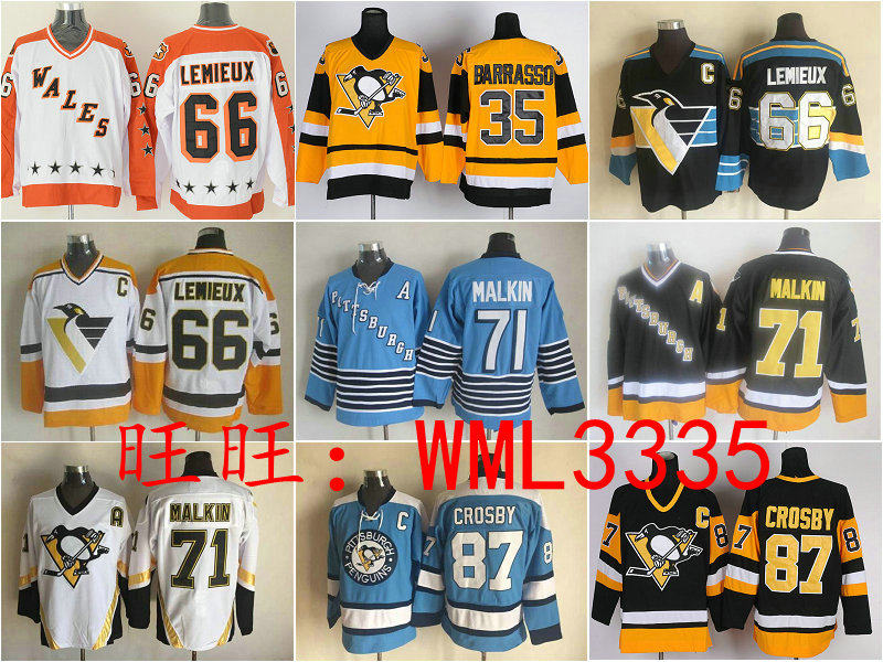 Pittsburgh Penguins Penguins ice hockey clothes Malkin Lemieux Crosby Jerseys