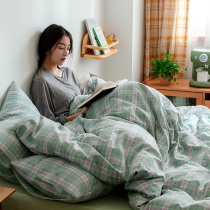 Wash cotton four-piece cotton cotton cotton 100 Nordic style ins sheets quilt cover bed hats 3 three-piece bedding 4