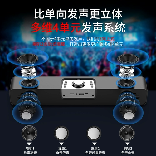 Bluetooth -динамик Home зеркальный сигнал тревоги Claim Computer Desktop Small Sound Ultra -Heayyay Subwoofer Sound Notebook Game E -Sports Беспроводной проводной проводной проводной