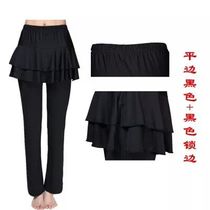 Saint Lanshi new Latin costume dance culottes dance pants solid color trousers black square dance pants dress