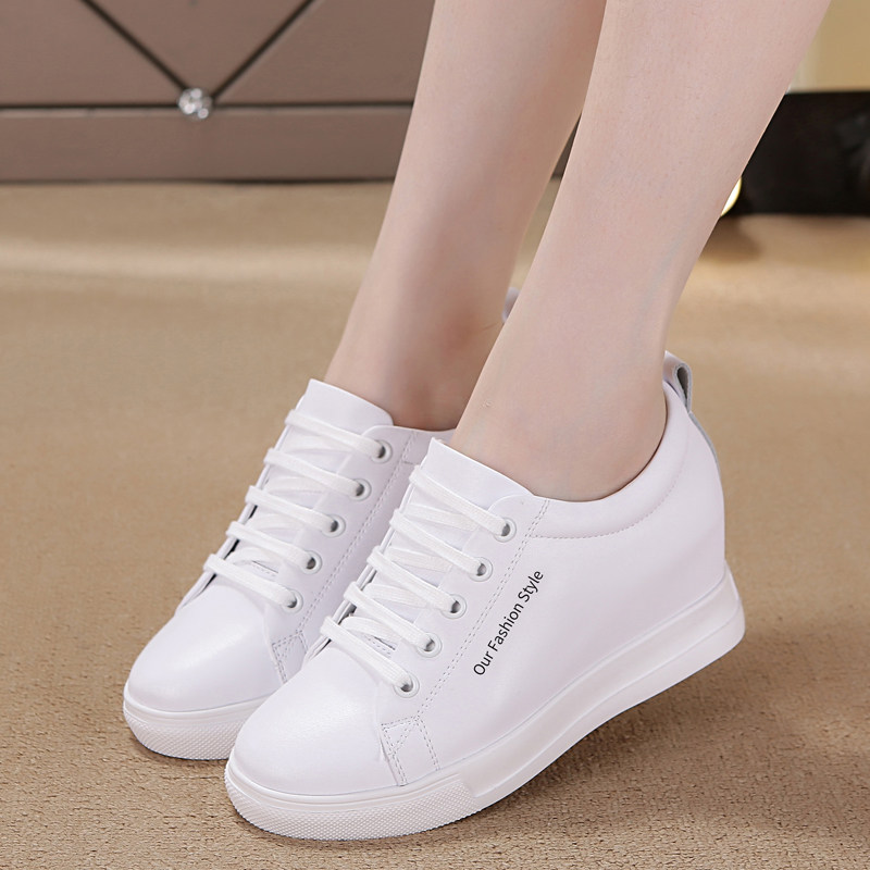 Platform Shoes for Women, Versatile White Sneakers for Women, 2025 Spring and Autumn Sports Shoes, Casual Travel Non-Slip Soft Sole Height-Increasing Women's Shoes