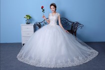Wedding dress simple wedding dress 2021 new temperament bride Qi wedding dress small man word shoulder retro tutu