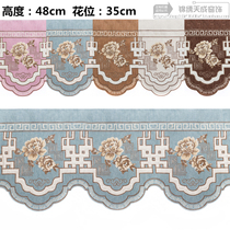 Height 48cm chenille curtain head curtain bedroom living room floor floating curtain European window curtain finished 16th curtain head