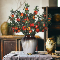 American style high simulation pomegranate fruit flower arrangement Simulation flower set decoration living room high-grade pomegranate ornaments branch fake flowers