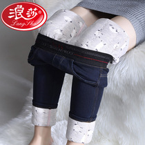 Romansa 100% Cotton Wool Jeans Woman Winter Plus Suede Thickened Warm Pants High Waist Slim Fit 100 Lap Casual Pants