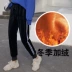 Quần nhung vàng cộng với quần nhung nữ quần harem quần âu quần nữ mùa thu đông mặc quần lửng ống rộng quần dày quần thể thao nữ Quần Harem