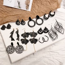 Black earrings female new autumn wint 2019 web celebrity